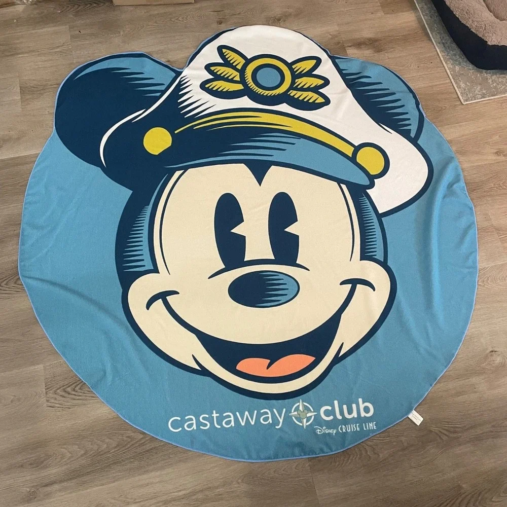 Disney Cruise Line Castaway Club Mickey Mouse Oversized Beach Towel Blue